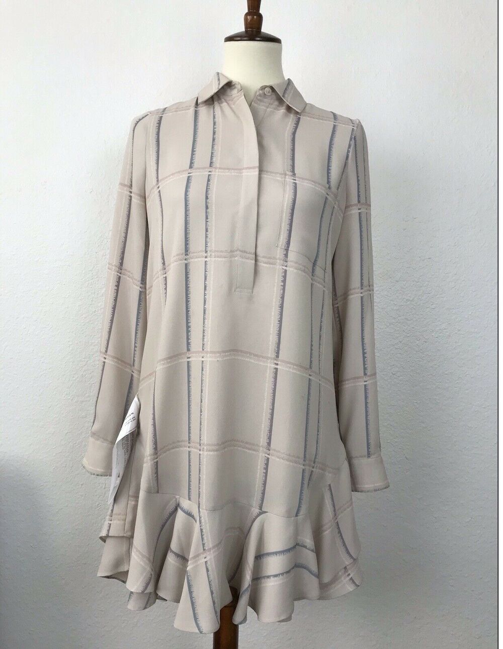 BCBGMaxAzria Dress Peggy Drop Waist Plaid Swing Mini Preppy Contemporary Modern